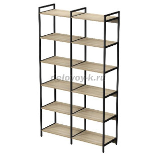 10СВД.6.600 Стеллаж высокий двойной 6 полок (1180*400*2080) рис1