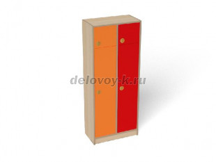 Шкаф 2-секционный с антресолью на цоколе (ШР-007-2) рис1