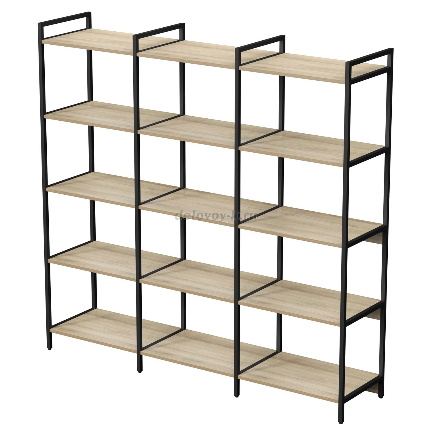 10ССТ.5.600 Стеллаж средний тройной 5 полок (1760*400*1704) фото