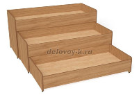 Кровать 3-х ярусная выкатная, 1480*650*710 (каркас бук с разноцветными фасадами, Вариант 2) рис1