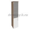 Шкаф высокий узкий левый (1 низкий фасад ЛДСП + 1 средний фасад стекло)  O.SU-1.2(L)