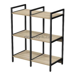 10ССД.3.400 Стеллаж средний двойной 3 полки, узкий (780*400*952) рис1