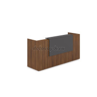 1КР-ДС.001.1 Комплект Ресепшн с фартуком ЛДСП 2432-762-1161 с подсветкой_Шамони темный_Graphit_1 рис2