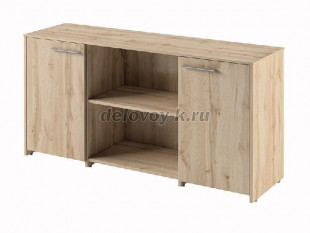 N-692 Тумба приставная к столу-тандему. 3 отделения с полкой, задняя стенка ЛДСП. Петли с доводчиком рис1