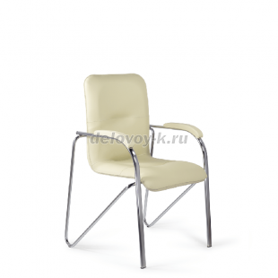 Стул Самба каркас хром, мягкие подлокотники, экокожа/кожзам рис1