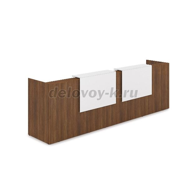 1КР-ДС.002.1 Комплект Ресепшн с фартуком ЛДСП 3632*762*1161 с подсветкой рис1