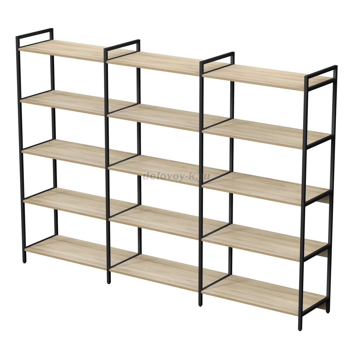 10ССТ.5.800 Стеллаж средний тройной 5 полок, широкий (2360*400*1704) фото