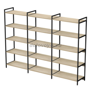 10ССТ.5.800 Стеллаж средний тройной 5 полок, широкий (2360*400*1704) рис2