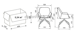 Кресло руководителя МГ-24 В ХРОМ ПАУК 4 ЛУЧА рис2