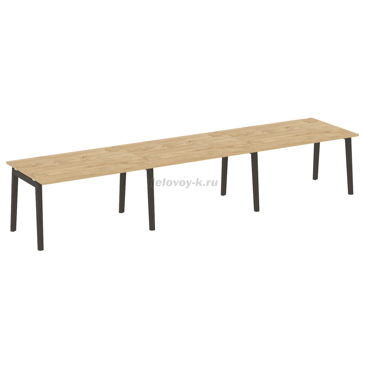 Стол переговорный (3 столешницы), опоры - массив дерева 4140*980*750  OW.PRG-3.3 фото