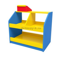 УГОЛОК «МАГАЗИН» С КАССОЙ ЛДСП СИНИЙ + ЖЕЛТЫЙ + КРАСНЫЙ рис1