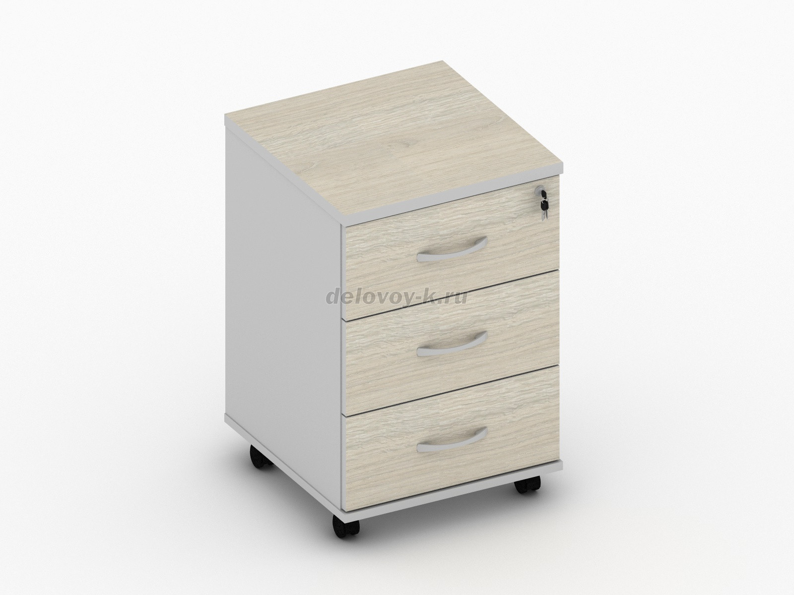 Тумба выкатная с замком верхнего ящика 420х430х630 ПР-17 фото
