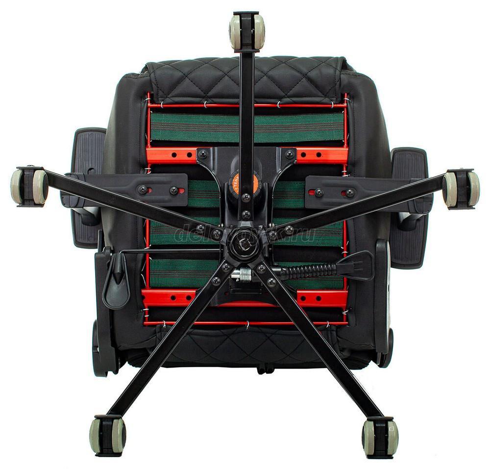 Кресло игровое KNIGHT OUTRIDER экокожа ромбики, подголовник, крестовина металл фото 6