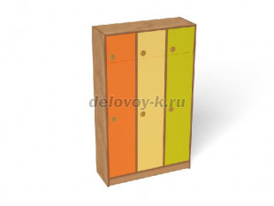 Шкаф 3-секционный с антресолью на цоколе (ШР-007-3) рис1