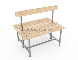 Скамья с деревянным настилом СТ-2(2) двойная, со спинкой 1000х745х870 рис1