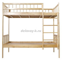 Кровать детская двухъярусная «Соня» (массив, лак) настил  фанера 4 мм рис1