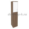 Шкаф высокий узкий левый (1 ср.фас.ЛДСП + 1 низ.фас.стекло лакобель белое в раме) O.SU-1.7R(L) white