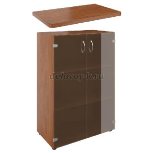 ФР-5.0+51.0+8.3+9.0 Шкаф широкий средний со стеклом с топом 800*450*1213 мм рис1