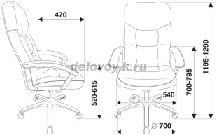 Кресло руководителя Бюрократ T-9908AXSN-AB кожа, крестовина металл хром рис3