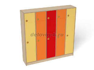 Шкаф 5-секционный с антресолью на цоколе (ШР-007-5) рис1