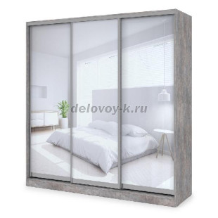 ШКЗЗЗ.24.2 Шкаф-купе 3-дверный Comfort (2398*600*2201) 3 зеркальные двери (Basalt) рис1