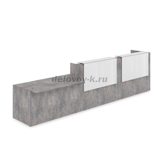 1КРС-КЛ.008.1 Комплект Ресепшн с фартуком HPL 4232*901*1149 с подсветкой рис2