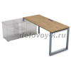 СТЛ-О.996 Стол рабочий прямолинейный, три опоры - левый (2000-900-750) teakwood_алюминий матовый