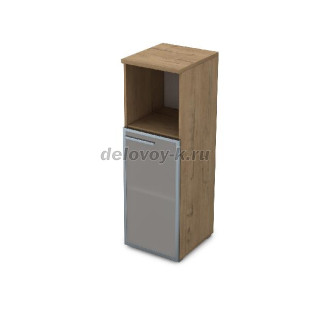 9ПЛ.017.5 Пенал средний со стеклом и нишей (400*450*1245) , левый рис1