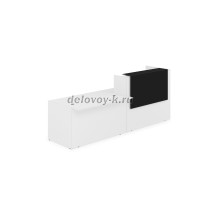 1КРС-КЛ.007.1 Комплект Ресепшн с фартуком HPL 2832-901-1149 с подсветкой_Белый_Черный матовый рис2