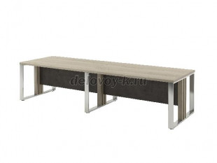 Z-103 Стол для переговоров на металлических опорах на 8 человек (Дуб Галифакс белый/Бетон Чикаго) рис1