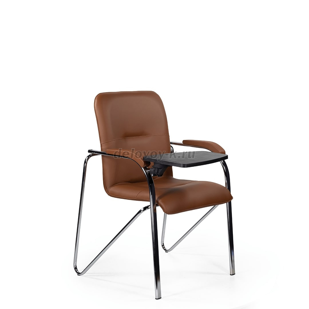 Стул Самба со столиком каркас хром, мягкие подлокотники, экокожа фото