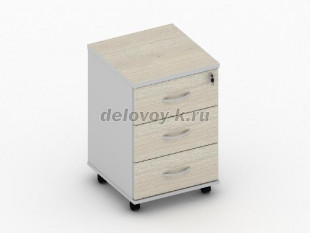 Тумба выкатная с замком верхнего ящика 420х430х630 ПР-17 рис1