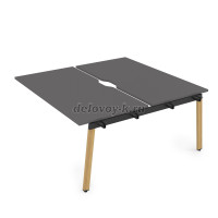 10БДСВ.278 Стол системы БЕНЧ, сдвоенный, на 2 рабочих места - средний (1200-1435-750) graphit_iron wood рис2