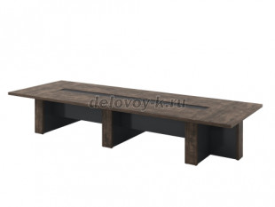 T-106 Стол переговоров на 12 человек. Под заказ, без центральной вставки (Дуб Бунратти) рис1