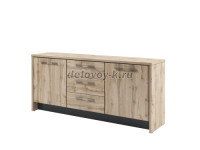 Тумба с 2 дверьми и 3 ящиками. За дверью полка с возможностью переустановки на разную высоту рис1