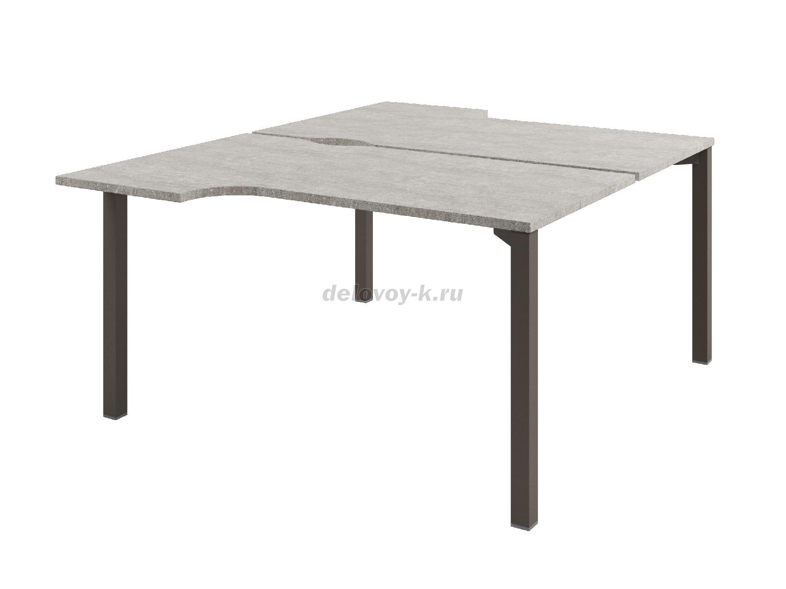 D-61 Стол-тандем на МК на 2 раб. места с эргон. столешницами 1400*1432/1792*750. фото