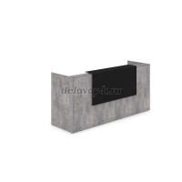 1КР-КЛ.001 Комплект Ресепшн с фартуком HPL 2432-750-1149 без подсветки_Basalt_Черный матовый рис4