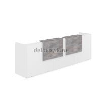 1КР-ДС.002 Комплект Ресепшн с фартуком ЛДСП 3632-762-1161 без подсветки_Белый_Basalt рис4