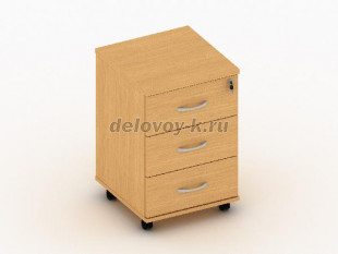 Тумба выкатная с центральным замком на три ящика 420х430х630 ПР-17.01 рис1