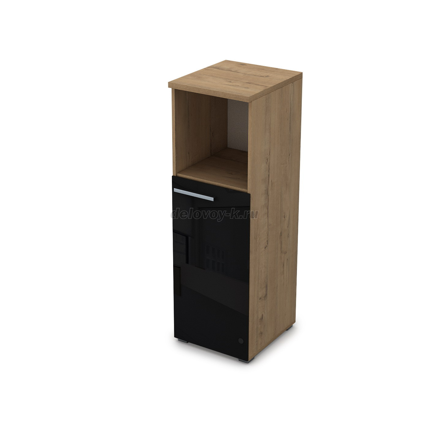 9ПП.017.8 Пенал средний со стеклом и нишей (400*450*1245), правый фото