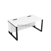 16СП.192 Стол прямой (1200-900-750)_Белый премиум_Черный глянец рис2