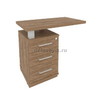 Тумба приставная с топом для прямоугольного стола левая (определяется в зависимости от стороны стола рис1