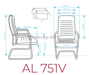 AL 751 V Кресло посетителя, экокожа рис2