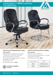 Кресло руководителя Бюрократ T-9950 кожа рис2