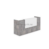 1КР-ДС.001 Комплект Ресепшн с фартуком ЛДСП 2432-762-1161 без подсветки_Basalt_Белый рис2