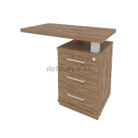 Тумба приставная с топом для прямоугольного стола правая (справа от стола) KTP-1 (R) рис1
