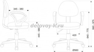 Кресло детское Бюрократ KD-3/WH/ARM крестовина пластик белый рис3