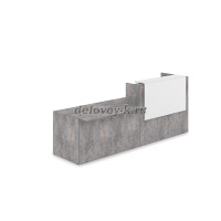 1КРС-ДС.007 Комплект Ресепшн с фартуком ЛДСП 2832-901-1161 без подсветки_Basalt_Белый рис3