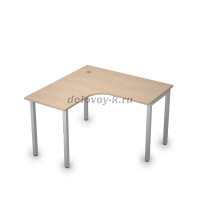 2М.128 Стол криволинейный лев. (1200-1200-750) New дуб_алюминий матовый рис2