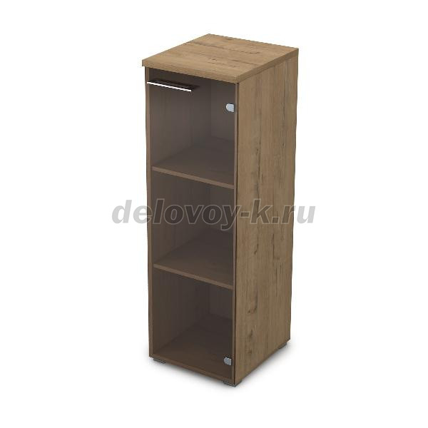 9НПД.017.3 Пенал средний со стеклом, задняя стенка ЛДСП (400*450*1245) рис1